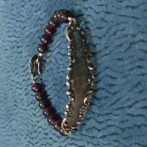 Vintage 7 in. T. Foree Signed Sterling Silver Silverware Bracelet